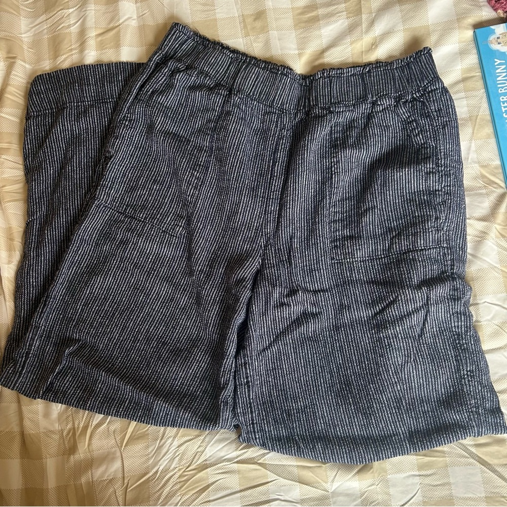 Blue Striped Flowy Pants